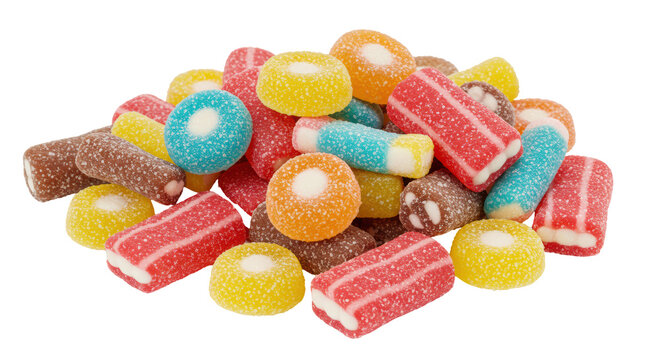 Isolated Colorful Gummy Candies