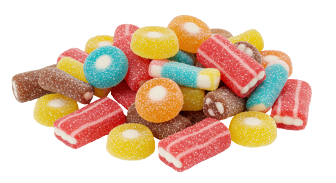 Isolated Colorful Gummy Candies