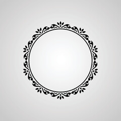 Ornamental Circular Floral Frame Design – Vector Illustration