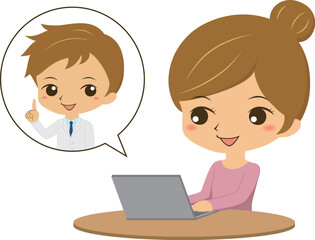 オンライン診察を受ける女性