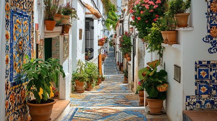 street in the village of santorini greece © Sakina