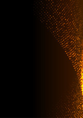 Bright glowing orange minimal dotted waves abstract background. Geometric concept halftone vector flyer design