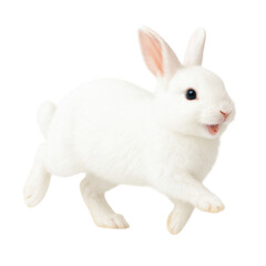 Obraz premium Joyful white rabbit in a colorful, playful composition. isolated on a white background.
