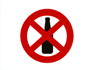 Obraz premium No alcohol sign prohibiting alcoholic beverages consumption
