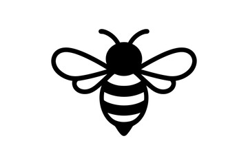 Simple black and white honey bee vector illustration