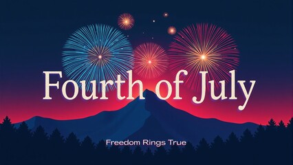 Fourth Of July Mountain Fireworks Display