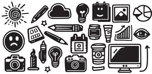 Hand Drawn Doodle Icon Set