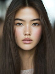 Obraz premium Young asian woman showing natural beauty and long brown hair