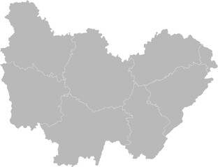 Bourgogne-Franche-Comté, France – administrative vector map with department boundaries (Web Mercator projection, PPT-compatible & fully editable)