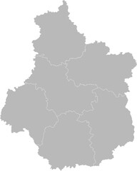 Centre-Val de Loire, France – administrative vector map with department boundaries (Web Mercator projection, PPT-compatible & fully editable)