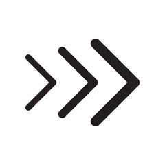 Obraz premium Three lines of obtuse angle arrow heads with each different size. Arrows with separate arrowheads and arrowheads template. Combined black rectangle with three arrow heads