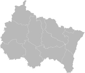 Obraz premium Grand Est, France – administrative vector map with department boundaries (Web Mercator projection, PPT-compatible & fully editable)