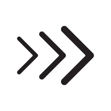 Three lines of obtuse angle arrow heads with each different size. Arrows with separate arrowheads and arrowheads template. Combined black rectangle with three arrow heads