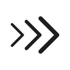 Obraz premium Three lines of obtuse angle arrow heads with each different size. Arrows with separate arrowheads and arrowheads template. Combined black rectangle with three arrow heads