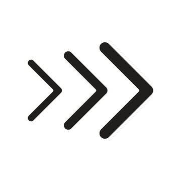 Three lines of obtuse angle arrow heads with each different size. Arrows with separate arrowheads and arrowheads template. Combined black rectangle with three arrow heads