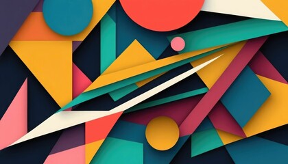 geometric abstract with color. design that uses overlapping forms to produce a dynamic and colorful combination