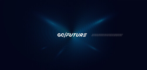 Futuristic abstract background with radiant blue lines and central pulse effect on dark navy tones. Ideal for tech branding, sci-fi presentations, digital interfaces, and premium design templates.