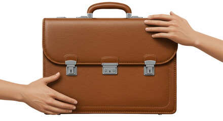 Isolated Briefcase with Hands