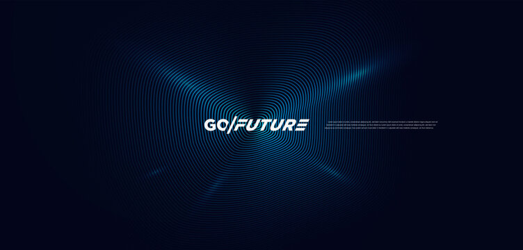 Futuristic abstract background with radiant blue lines and central pulse effect on dark navy tones. Ideal for tech branding, sci-fi presentations, digital interfaces, and premium design templates.