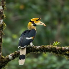 Hornbills in nature soft background