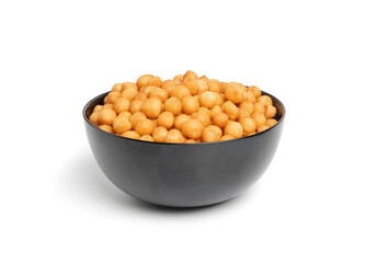 Small pastry balls, fried crispy wheat soup pearls, salad egg puffs or choux pastry