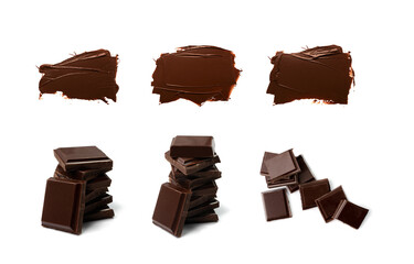 Broken Chocolate Bar Isolated