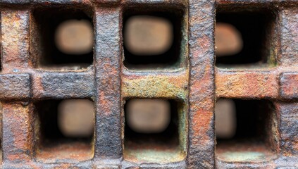 Rusty Metal Ventilation Grid Detail