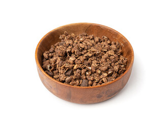 Chocolate Granola Pile Isolated, Cocoa Muesli Breakfast, Crunchy Cereals, Oatmeal Muesli