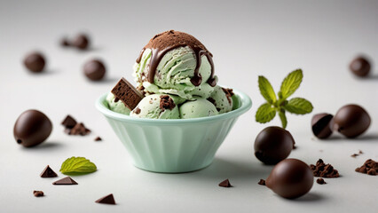 A scoop of creamy pistachio ice cream