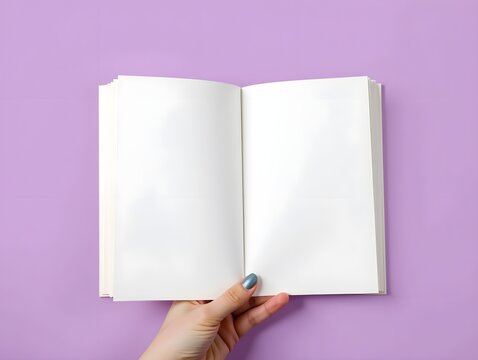 hand holding blank notebook