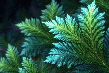 Abstract Fractal Plant Design With Vibrant Colors