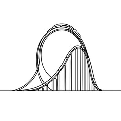 Roller coaster silhouette design in minimalist style  