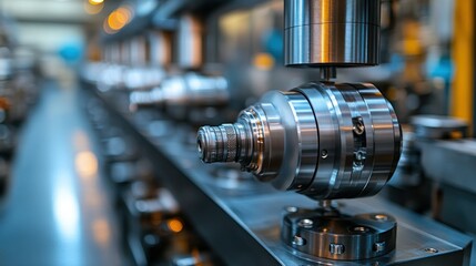 Fototapeta premium Metal parts undergoing quality control