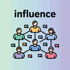Social media influence network graphic
