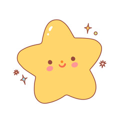 Cute whimsical star decoration cartoon illustration
