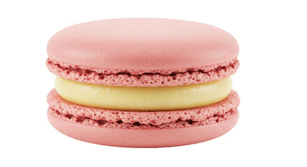 Isolated Pink Macaron with Cream