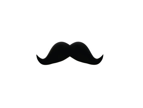 moustache icon 3d illustration render