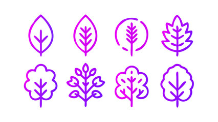 Top-View Tree Icon Set 12 Unique Deciduous Leaf & Tree Icons for Design Projects