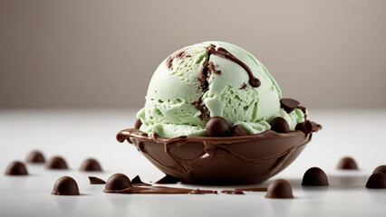A scoop of creamy pistachio ice cream