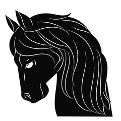 午年、年賀素材、馬のシルエットイラスト