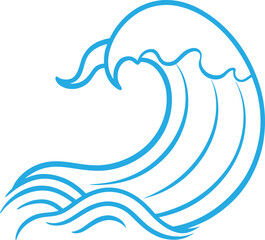 Clean and modern blue wave vector illustration. Great for ocean, beach, surf, and summer-themed designs.