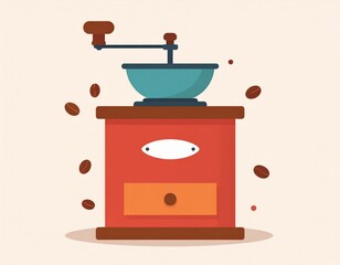 Vintage Coffee Grinder Illustration