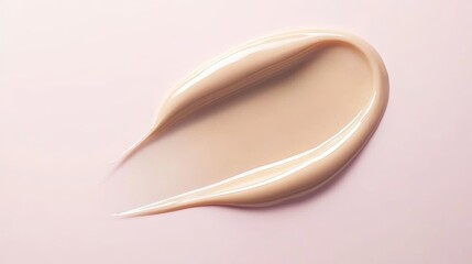 Elegant Smear of Light Pink Foundation on a Delicate Pink Backdrop for Beauty Product Presentation