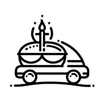 Car carrying, funeral procession icon