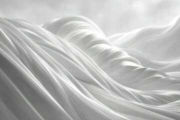 Abstract White Fabric Waves