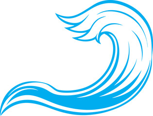 Clean and modern blue wave vector illustration. Great for ocean, beach, surf, and summer-themed designs.