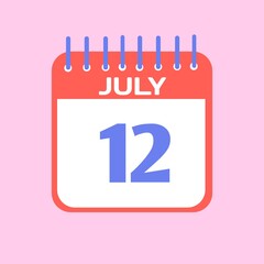 vector calendar icon
Standing Desk Calendar July 2025. Business monthly calendar with metal spiral-bound, the week starts on Sunday. Monthly Pages with green title, isolated on a white background, 3d 
