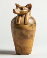 Ancient Egyptian Canopic Jar isolated on a white background