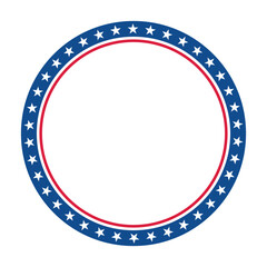 Circle Frame with Stars and Stripes - July 4th concept. Vector illustration