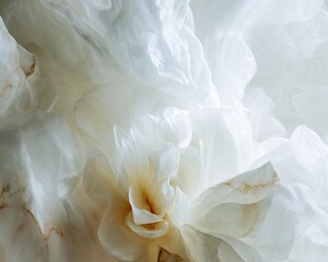 Fototapeta premium Closeup View Of White Flower Petals